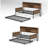 Farmhouse Twin Daybed with Trundle, Barn Door Headboard, LED Light & Charging Station, Wood Frame Guest Bed, Rustic Brown