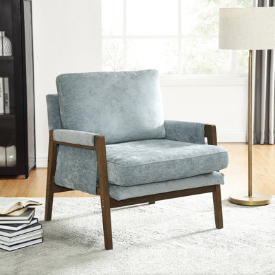 Chaise confortable Norwich - pour une expérience douillette en velours de style Mid-Century moderne. Structure en bois d'hévéa, velours luxueux, siège confortable. Convient à la chambre à coucher, au cinéma maison et aux espaces de loisirs.