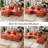 Brazell 120" W U-Shaped Modular Sectional Sofa With Deep Seat, Cloud Couch With Three Ottomans & Removable Cushions-Orange-744345818