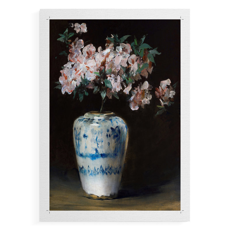 Azalée rose - impression sur toile seulement - non encadrée