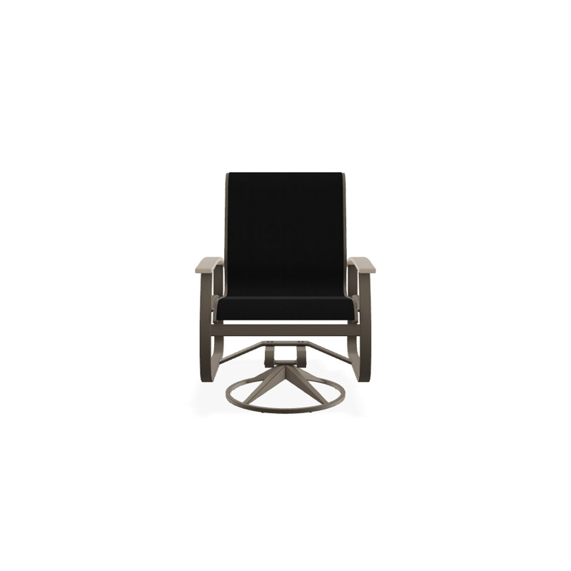 Belle Isle Outdoor Dining Armchair, Desert P60, Textured Beachwood, Black 5D Sunbrella®