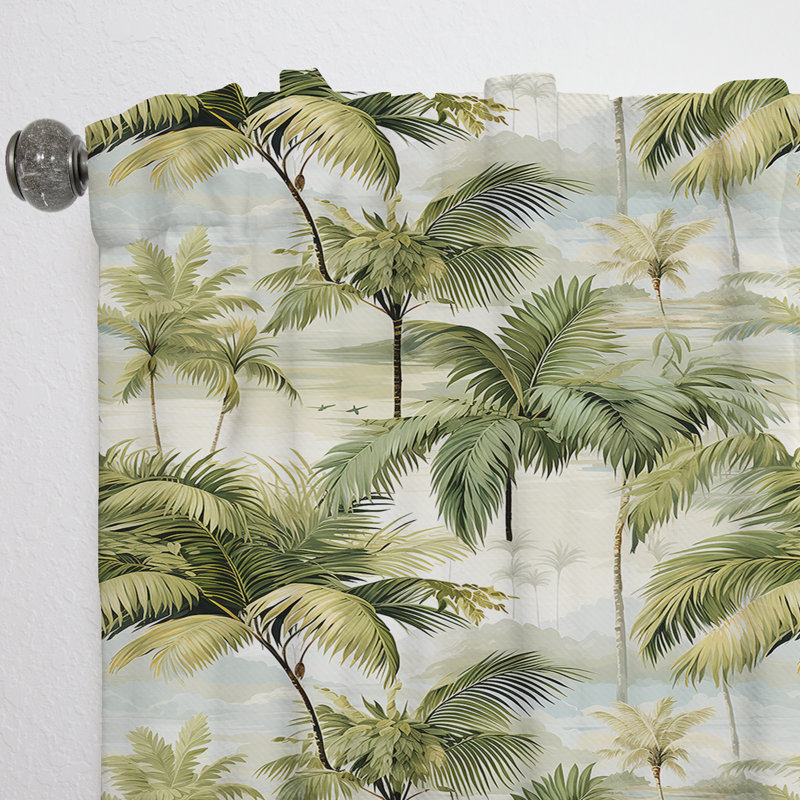 Motif tropical Palm Impression - Rideau floral - Rideau floral obscurcissant - 1 panneau, L 52 po x L 108 po