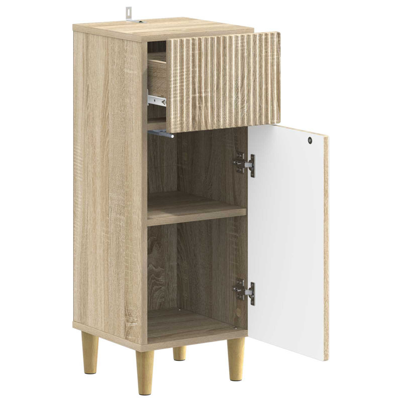  Bathroom Storage Cainet with Drawer ARNHEM Engineered Wood Organizer, Sonoma Oak