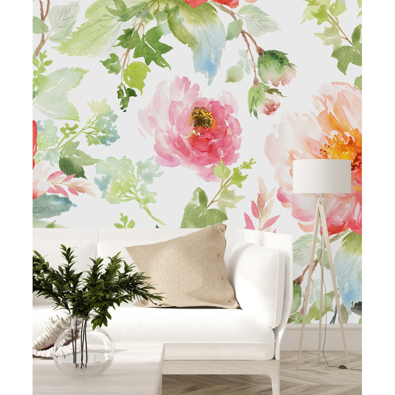 Papier peint floral printanier, L 10,4 pi x l 125 po