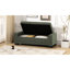 Banc de 50,75 po en tissu texturé noirâtre de style rectangulaire avec couvercle à charnières pour le rangement et les sièges, pieds rabattables en bois de bouleau-1094192717