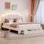 Structure de lit plateforme tapissier avec tiroir en molleton Queen Teddy
