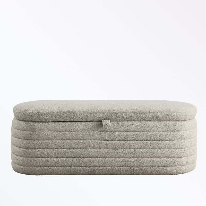 Banc de rangement avec repose-pieds 45,5 pouces, Gris