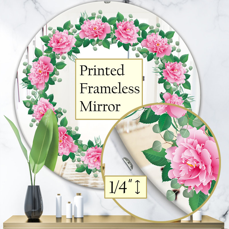 Miroir décoratif romantique, H 23,6 po x l 23,6 po