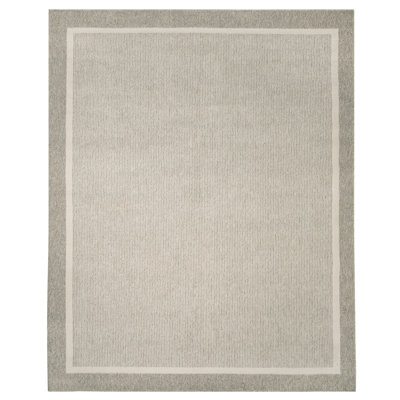 Soft Weave High-Low Border Area Rug, Modern Contemporary Design, Power-Loomed, Stain-Resistant, High-Traffic Indoor Rug, Mari Beige 4x6