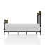 Cadre de lit simple avec or brossé à la main, 7 broches, métal complet, transitionnel, thermolaqué, cadre noir antique, aspect transitionnel-129990346
