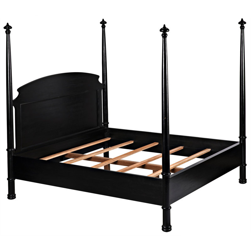 New Douglas Solid Wood Four Poster Bed, Eastern King, Hand Rubbed Black