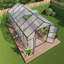 Serre en aluminium 8 x 14 pi avec panneaux en polycarbonate, base surélevée et système d'ancrage pour jardinage toute l'année-124683669