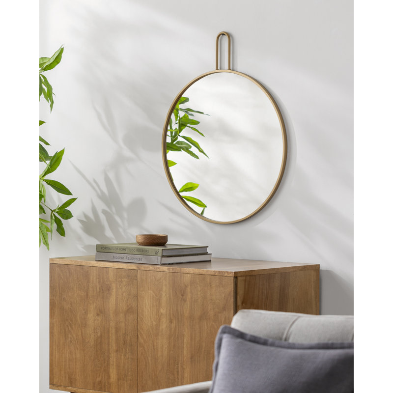 Miroir mural rond en métal, 30 po x 24 po