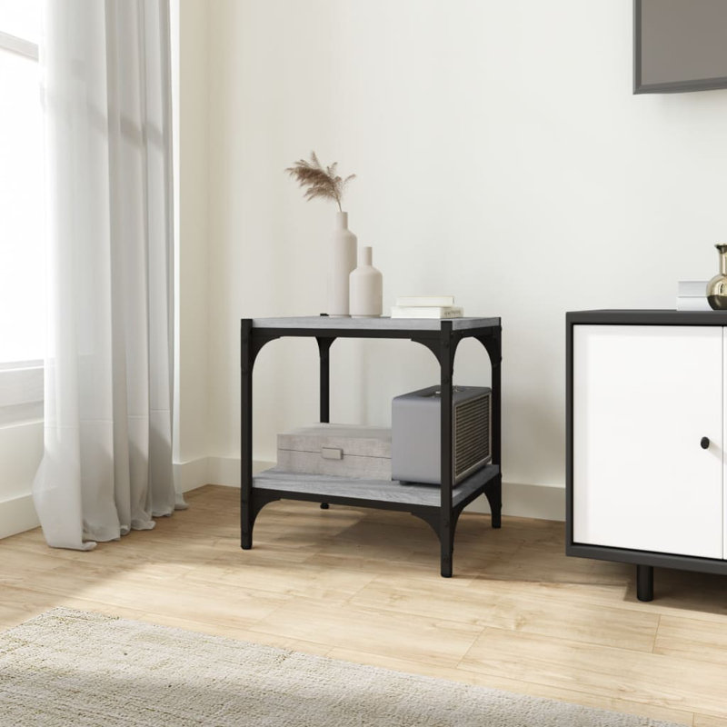 Lillehammer TV Cabinet Black 80X33x41 Cm Engineered Wood And Steel, Grey Sonoma, 40