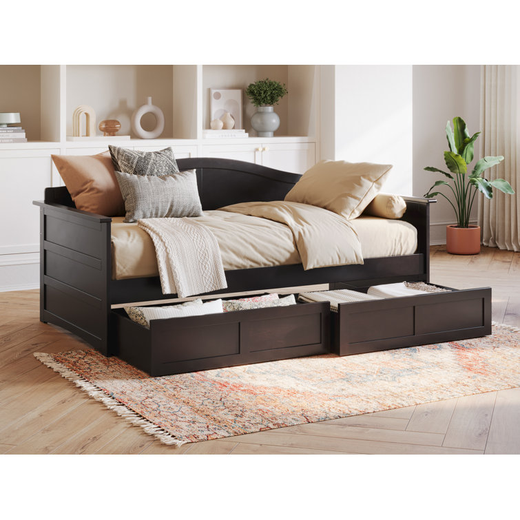 Anakaren Solid Wood Twin Daybed with Storage Drawers