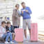 Ensembles de bagages 3 pièces, valises rigides durables en ABS rigide avec roues pivotantes doubles 20/24/28 pouces (rose)