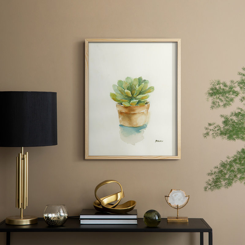 Succulent II, reproduction encadrée - bois massif, Naturel, H 11 po x l 9 po