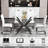 47.24" Rectangular Clear Tempered Glass Dining Table,Stylish Design With Black Metal Legs, Kitchen Table For Dining Room-945766222-945766211-945766208