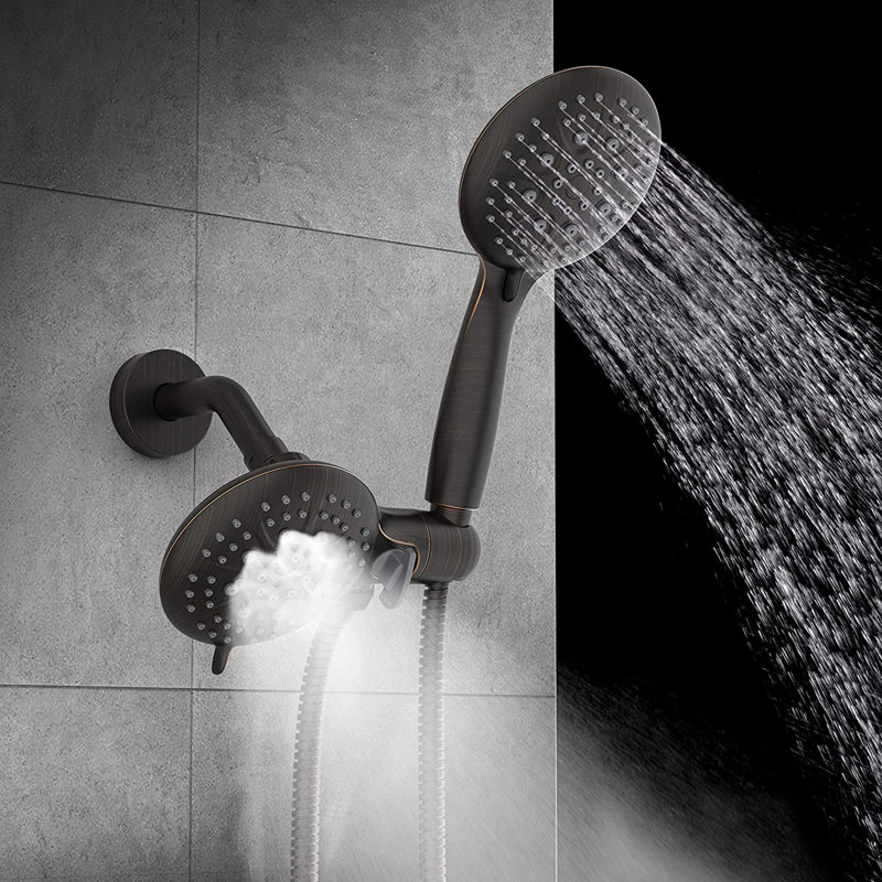 Système de douche complet avec valve brute, Bronze huilé