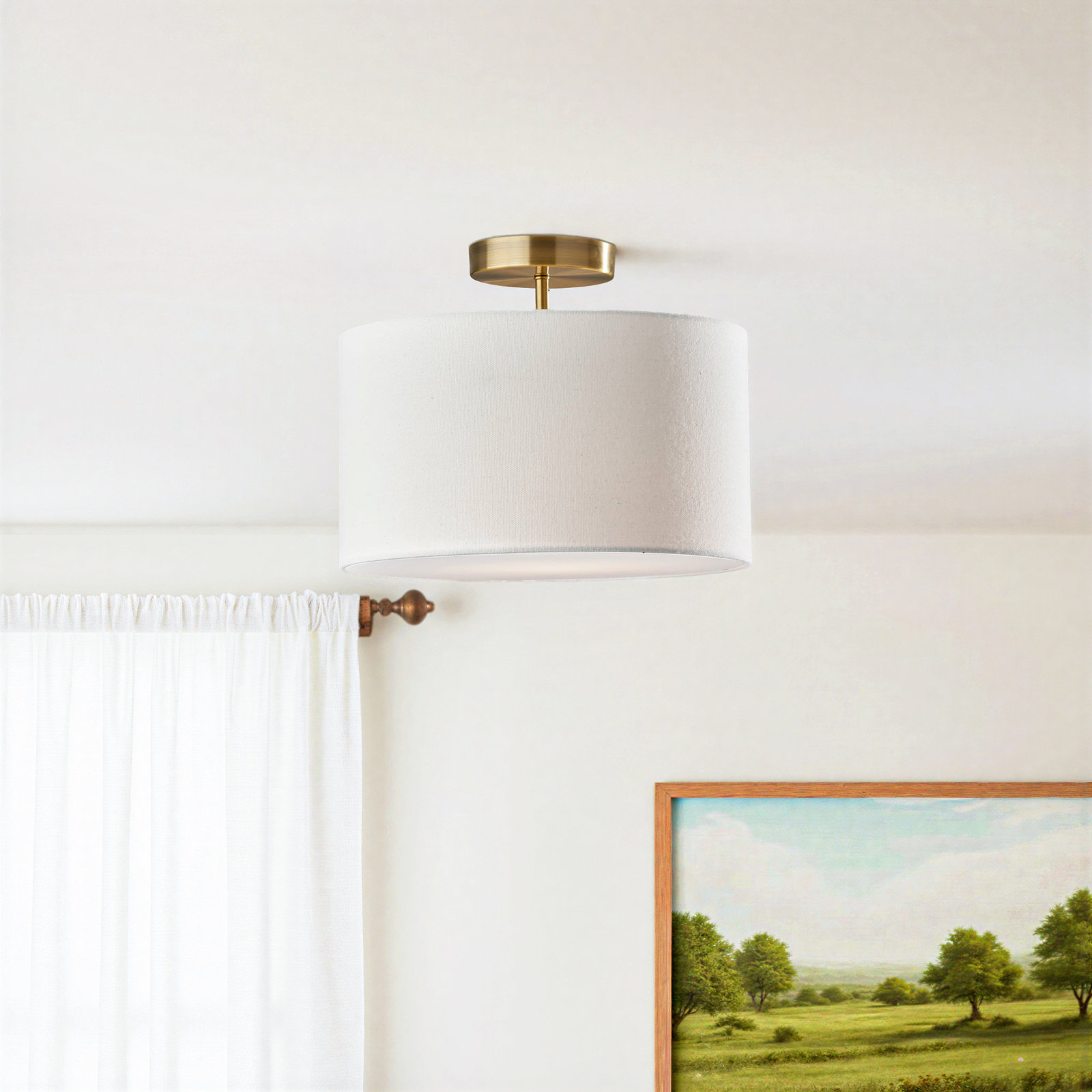Finley Single Light Solid Brass Flush Mount