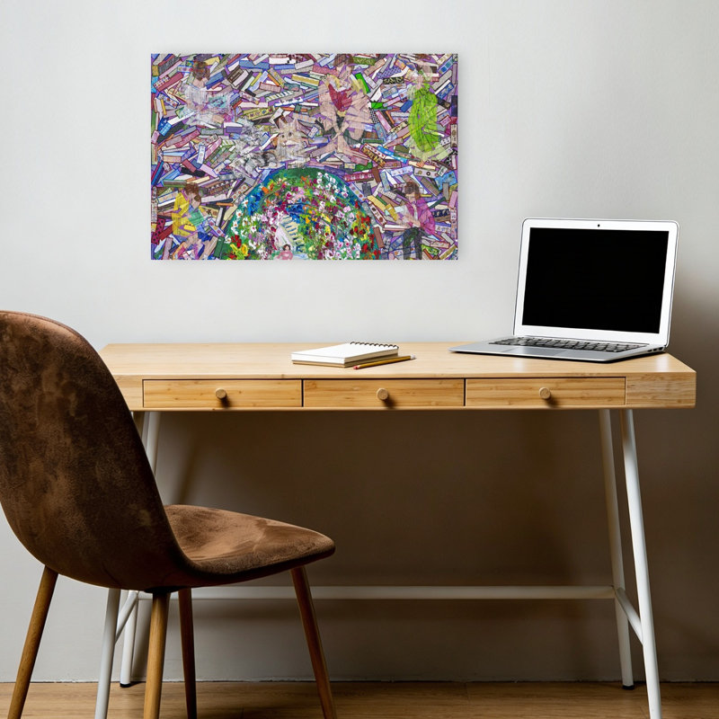 Histoires de jardin fantaisistes - Affiche murale abstraite et colorée de fleurs naturelles modernes, 12" H x 18" W