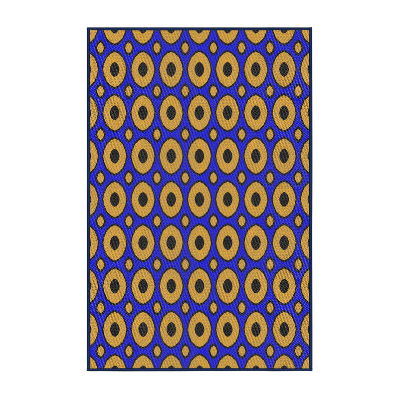 Tapis rouge / bleu Power Loom, Rectangle 7 pi x 10 pi