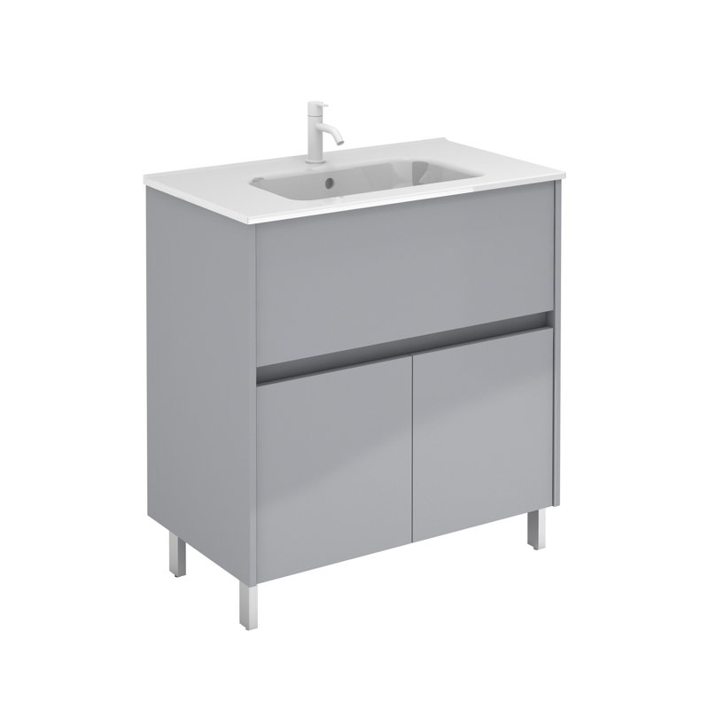 Ensemble de meuble-lavabo simple 32 po, gris