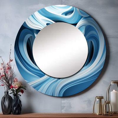 Sarolta Op Art Blue Focus II - miroir mural décoratif Op Art
