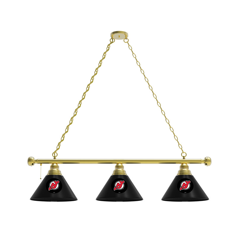 Luminaire suspendu 3 lumières NHL, Laiton, New Jersey Devils