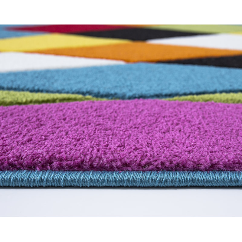 Araneli Geometric Area Rug, Rectangle 60 x 110cm