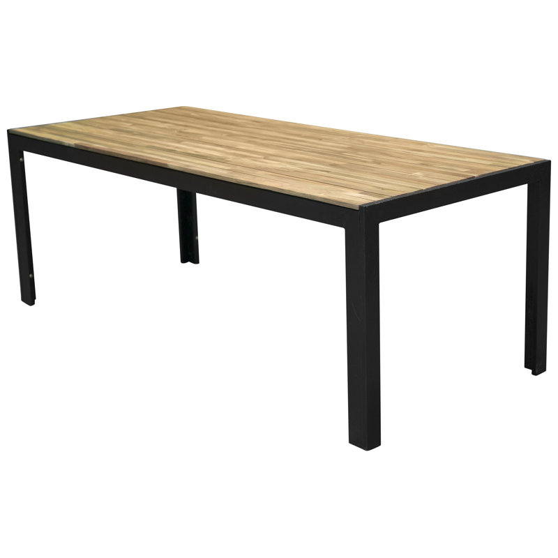 Hyeon Rectangular Metal Outdoor Dining Table , 205cm cm W 90cm cm D