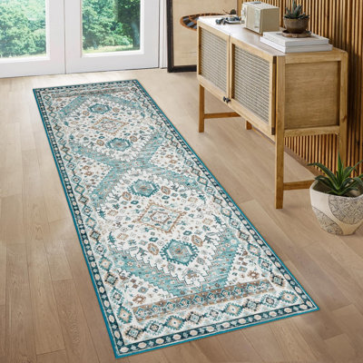 Rectangle Abstract Washable Area Rug