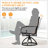 Patio Dining Set with  Aluminum Dining Table and Sunbrella Swivel Rocking Dining Chairs (Set of 7)-112292497-112292499