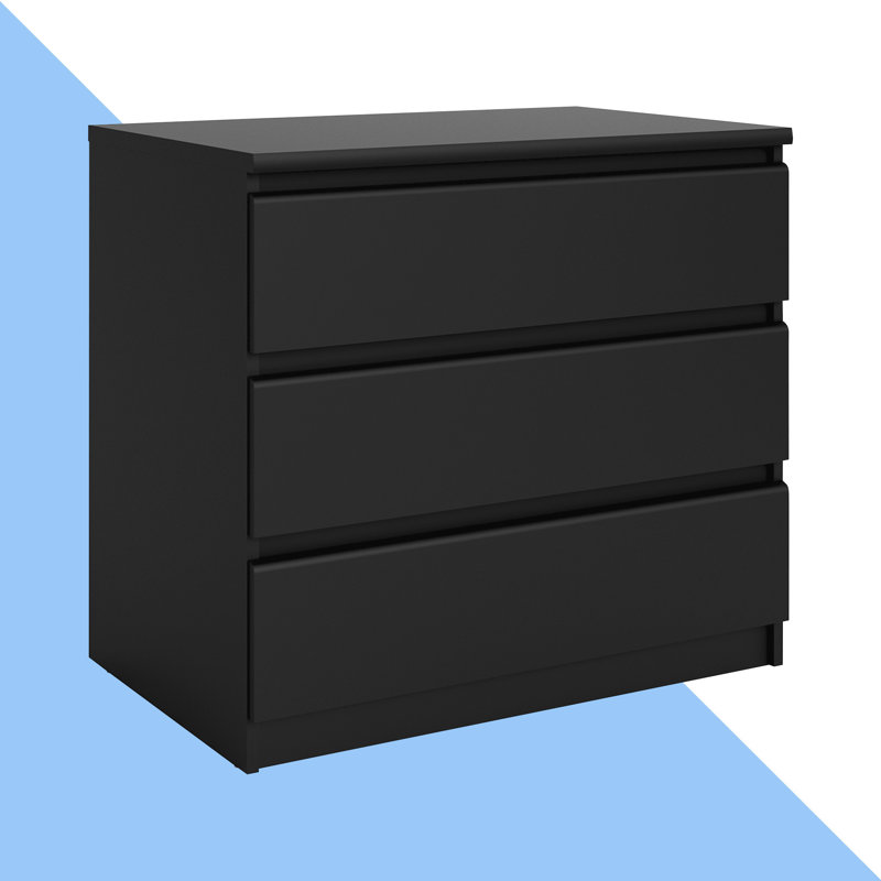 Caton 3 - Drawer Chest of Drawers, Matte Black