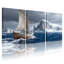 Nautique, bateau à voile, océan glaciaire, océan orageux, réflexion sur l'eau, ensemble de 3 impressions sur toile-203204882