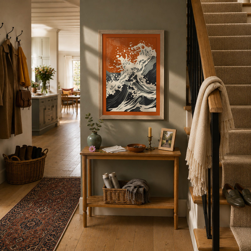Wave In Motion Japandi - Print, Oak, A4 - 29.7 x 21.0 cm
