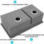 Évier de cuisine encastré à double cuve en acier inoxydable de calibre 16 T304 de 32 po x 19 po x 10 po à double cuve 60/40, tablier avant en X, guide d'eau en forme de X pour drain rapide, revêtement et tampon, diviseur inférieur intelligent, poste de travail