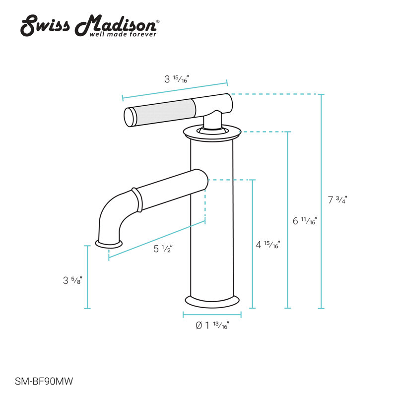 Avallon Single Hole, Single-Handle Sleek, Bathroom Faucet, Matte White