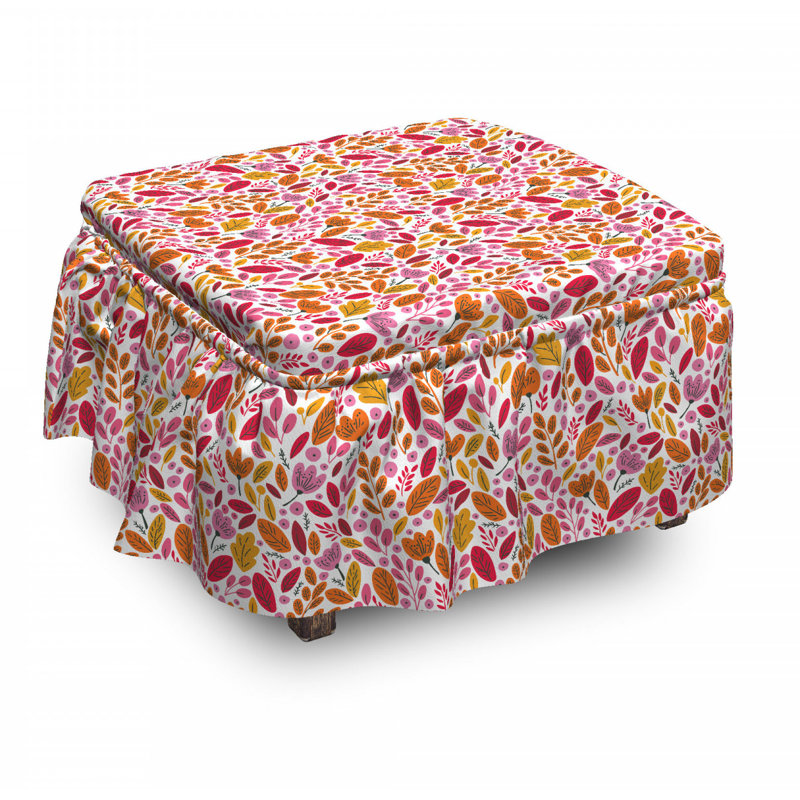 Housse pour repose-pieds feuillage