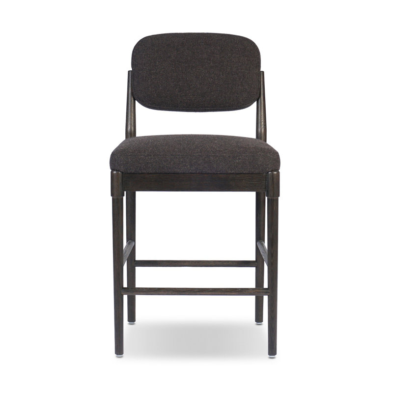 Tabouret de comptoir rembourré Ilvars, Tabouret de comptoir (siège d'une hauteur de 27,0, Anvers noir, Chêne brûlé
