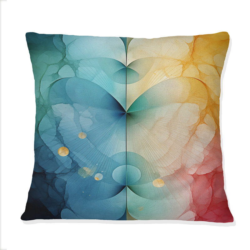 Contemplating Divinity Circular Harmony V - Abstract Geometric Printed Throw Pillow