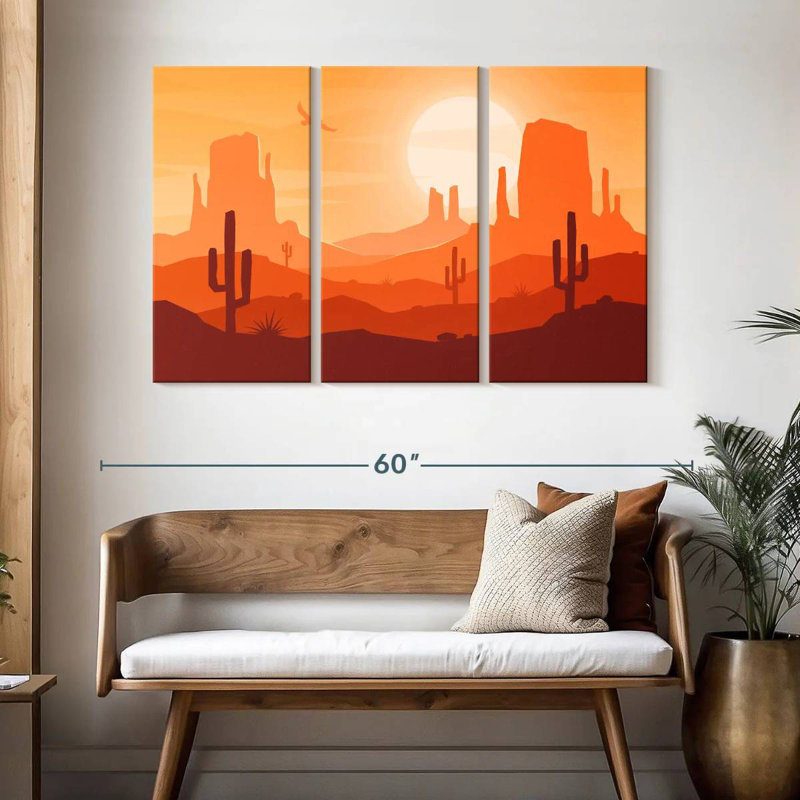 Lelar Simple Desert Landscape, 32" H x 50" W