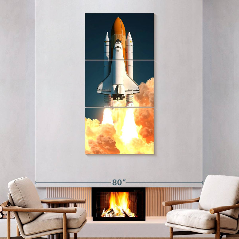 Launching Space Shuttle, 75" H x 36" W