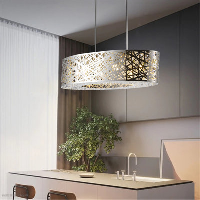 Lustre cylindrique unique à 8 lumières Harlay