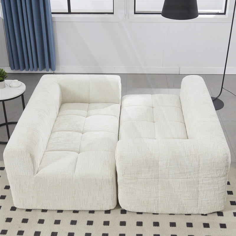 Canapé en chenille, Beige