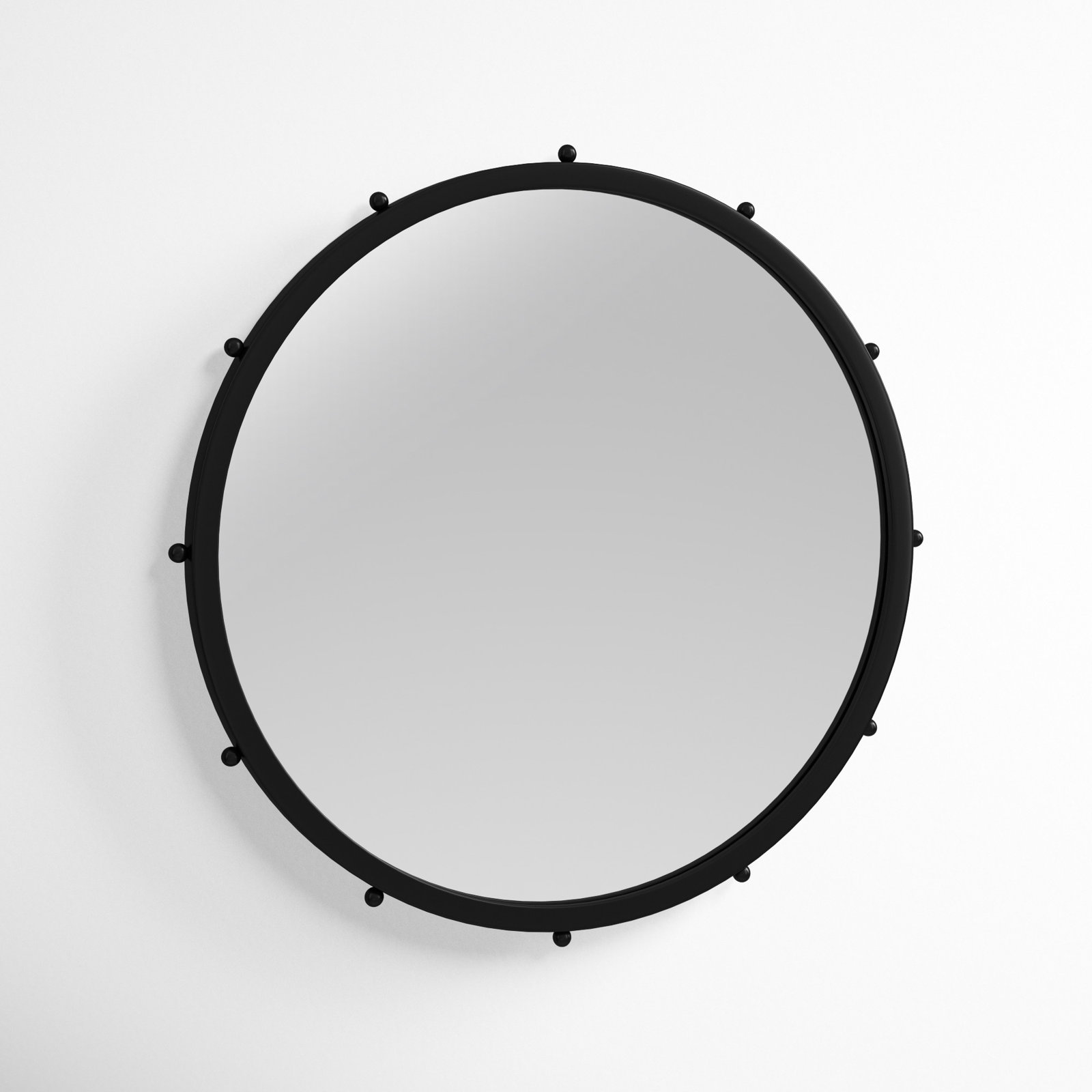 Weston Metal Round Mirror, Black, 25.2" x 25.2"