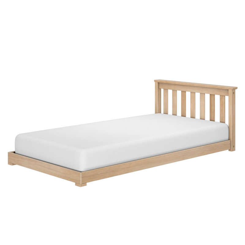 Classic Twin Floor Bed, White, Blonde