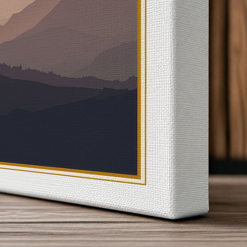 Mountains at Dawn Scandinavian - Wrapped Canvas, 24x16 - 61.0 x 40.6 cm, White Border