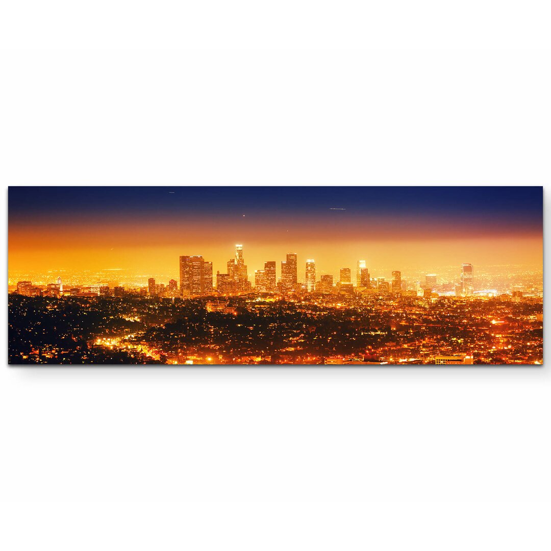 Leinwandbild Panorama von Los Angeles bei Nacht