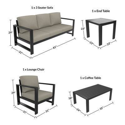 Dulcie 4-Person Sunbrella® Patio Seating Group